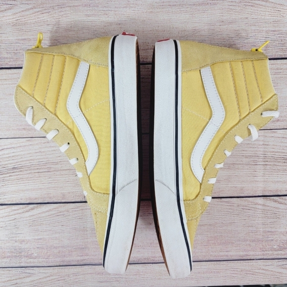 VANS Sk8-HI Yellow/ White Sneakers Size 7 Youth Kids - Picture 6 of 11